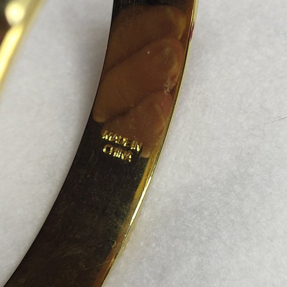 Coach Gold Pink Metal Bangle Bracelet 1/2" Wide Stamped .......415 - Picture 8 of 9